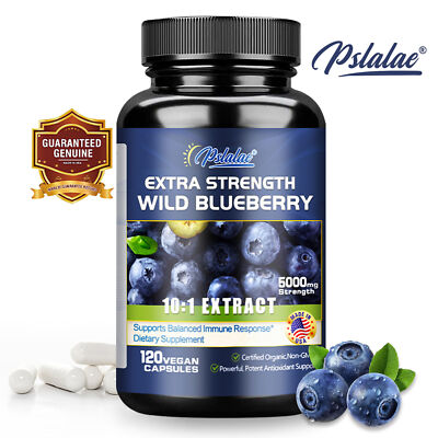 Wild Blueberry Extract Whole Fruit 5000mg - Antioxidant Supplement, Brain Health