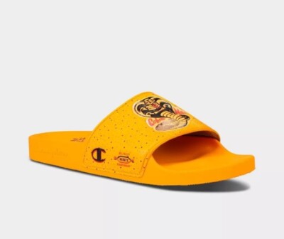 Champion Men’s Cobra Kai Slides/Slippers/Sandals | Yellow/Black/Red | Size 9 Champion Men main image 4