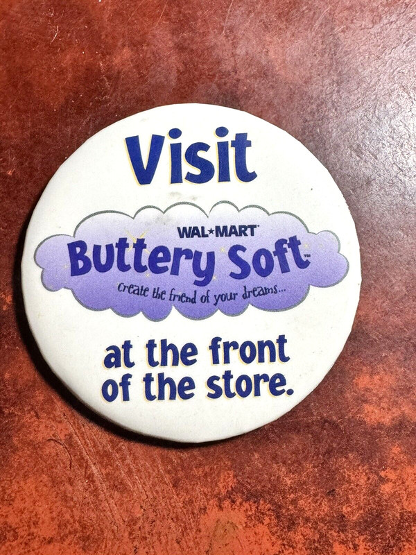 WALMART BUTTERY SOFT PLUSH ANIMALS Pin Pinback Promotional Button