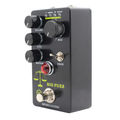 Mosky Fuzz Distortion Effect Pedal Volume Tone Sustain Control 2 Vioce Toggle