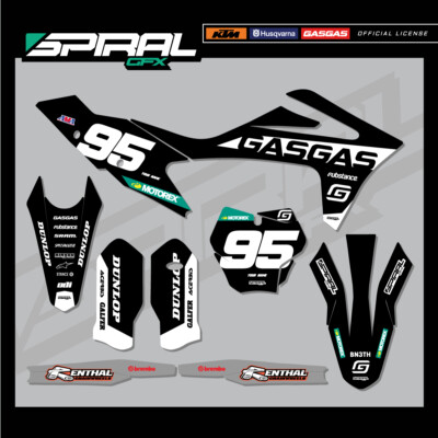 Custom MX Graphics Kit GAS GAS MC 125 250 450 GASGAS OEM Black 2020