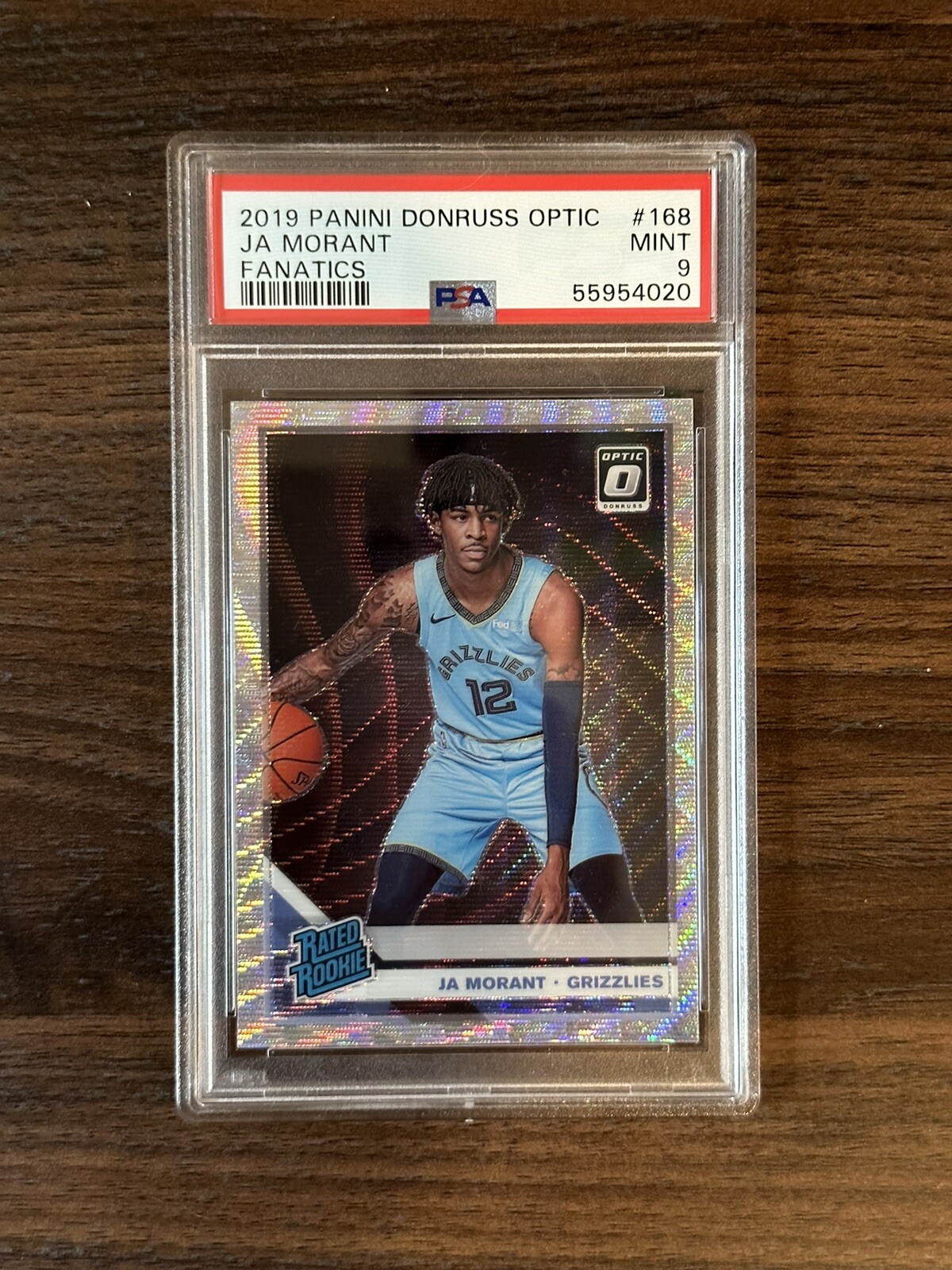 Ja Morant 2019/20 Donruss Optic #168 Fanatics Silver Wave PSA 9 MINT