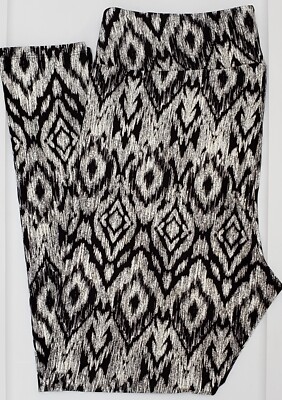 OS LuLaRoe One Size Leggings Black Gray Aztec Southwest Tribal Print NWT P49