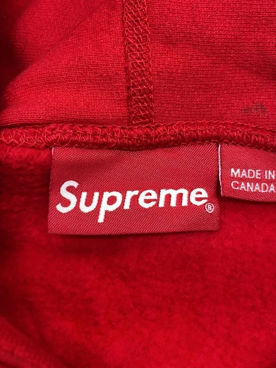 Felpa Supreme con cappuccio 20FW S logo L cotone ROSSO usata