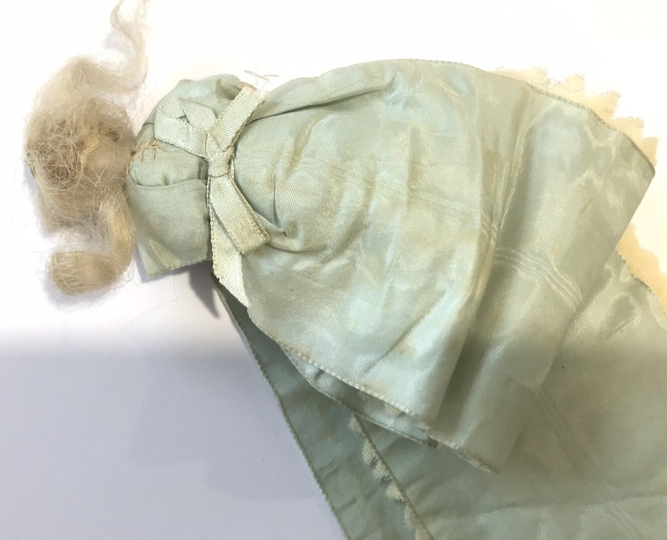 Antique Miniature Bisque Jointed Doll Silk Needle Case Pin Cushion eBay