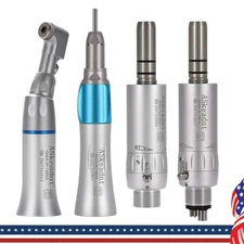Dental Slow Low Speed Handpiece Contra Angle Straight Air Motor Kit 2/4 Hole ASK