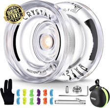 Yoyo K2 Crystal White Yoyo Professional, Responsive Yoyo for Kids Beginners, Pla