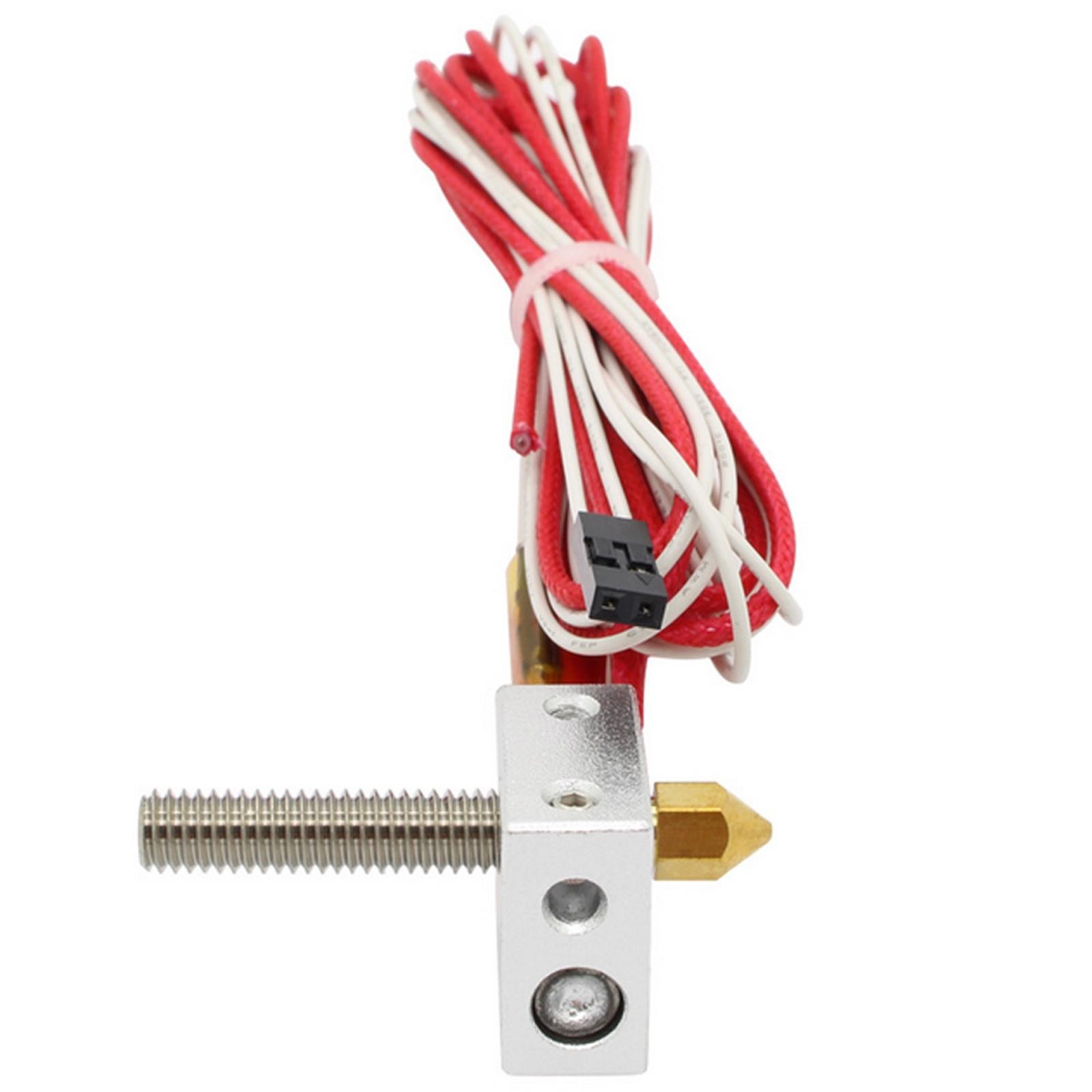 3D Printer 1.75mm to 0.4mm MK8 Nozzle Heating Block Thermistor Throat Tube Set