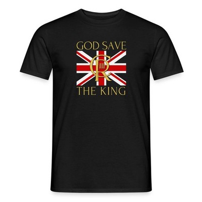 King Charles III God Save The King Flagge Männer T-Shirt