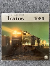 Those Magnificent Trains 1986 Calendar Wall Hanging 12x12 Railroad VTG