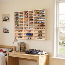 48-Grid Solid Wood Storage Box for 1:64 Car Model Toy Display Collection Holder