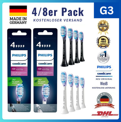 8er/4er Pack Philips Sonicare G3 HX9054/33 Premium Gum Care Aufsteckbürsten !!A