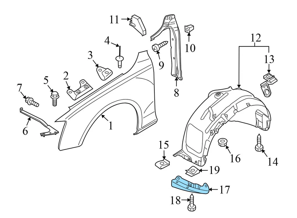 2012-2014 AUDI Q5 - спойлер переднего правого колеса / брызговик 8R0853888A - Изображение 3 из 4