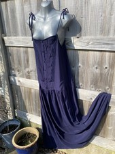 Navy 10 Somerset by Alice Temperley Lightweight Floaty tie shoulder maxi Dress🥰