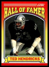 1990 SCORE TED HENDRICKS #599 OAKLAND RAIDERS 3481