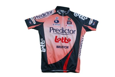 Vintage Radtrikot Lotto Vermarc Predictor Ridley Q8 UCI