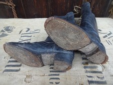 alte Stiefel Leder mit Eisen schwarz Damen Stiefel ? alte Mode Deko" ungereinigt