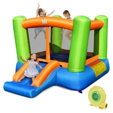 Kids Jumping Playhouse Inflatable Bounce House Indoor & Outdoor w/550W Blower