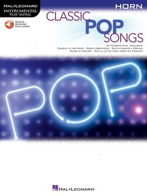 Classic Pop Songs 12 for Horn Solo Sheet Music Play-Along Book Online Audio