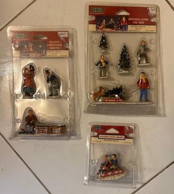 Vintage 1999 Lemax Christmas Village Figures & Accessories NEW in 3  SEALED PKgs