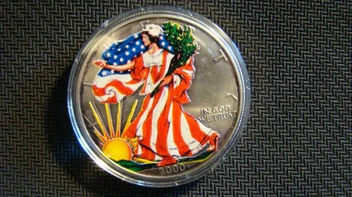2000 American Silver Eagle Colorized 1oz Fine Silver From A Local Estate