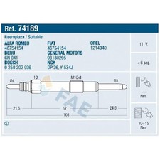 4x Glühkerze für Opel Astra H A04 Signum CC Z03 Vectra C Z02 id00452