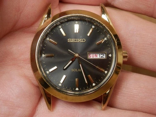 Vintage Estate Fresh Seiko Solar Men's Dress Watch V158 0AD0