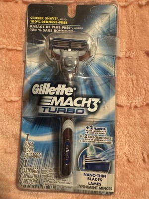 Men s GILLETTE MACH 3 TURBO Razor ~ 1 Handle & 1 Cartridge ~ * NEW * See Pics!