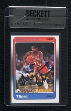 BAS 1988-89 Fleer Maurice Cheeks #86 Seal of Authenticity Auto HOF 3c7