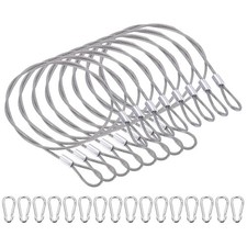 20.5 Inch Safety Cable Lock, 8 Pcs 304 Stainless Steel Security Wire Rope Clear