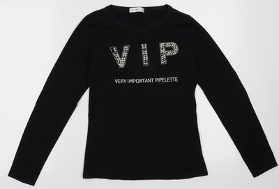 Cache Cache Damen Pullover Sweatshirt schwarz Baumwolle Größe 10 Pulli - sehr