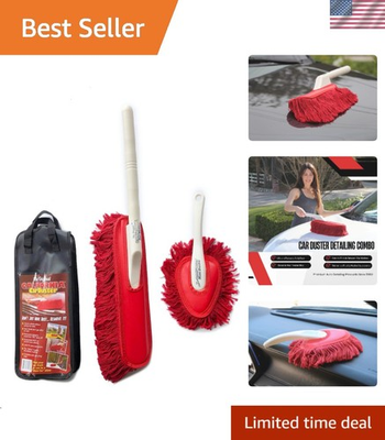 #ad Red Detailing Kit with Dash Duster amp; Mini Duster for Easy Cleaning on Vehicles $48.49