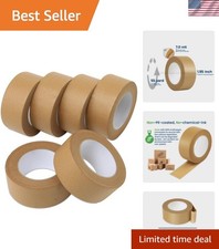 High-Strength Brown Gummed Packing Tape - Pack of 6 Rolls, Perfect for Shipping