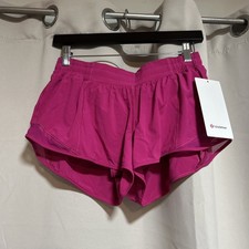 Lululemon Hotty Hot Low-Rise Lined Short 2.5 Pink Flare Size 8 NWT