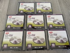 CD-RW Rewritable Staples Brand DISCS & Cases 700MB  12x 80min LOT of 8, Open Box