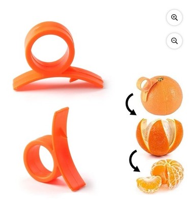 2 Pc Orange Peeler Tool Plastic Citrus Cutter Gadget Lemon Fruit Slicer Remover