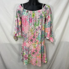 LILLY PULITZER PARADISE FOUND PINK LANA OFF THE SHOULDER SKORT ROMPER L RESORT