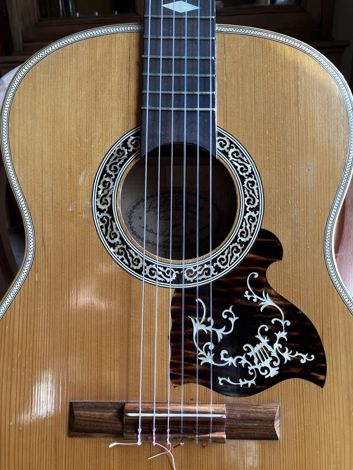 Guitare Classique 1972 Frères Gérôme Mirecourt(88)Luthier Manouche Nacre Écaille - Photo 2/4