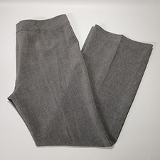 Nine West Dress Pants Womens 12 Straight Leg Trouser Flat Front Stretch Gray