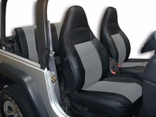 Jeep Wrangler 97-02 Blackgrey Leather-like Custom Front And Rear Seat Cover