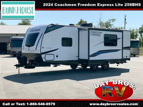 24 Coachmen Freedom Express Lite 258BHS Travel Trailer Towable RV Camper Bunks