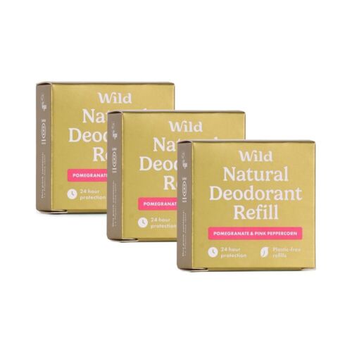Wild Refill Deodorant Block - Pomegranate & Pink Peppercorn 40g (Pack of 3) - Picture 1 of 1