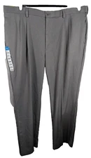 Haggar Cool 18 Pro classic fit pleated comfort 4 way stretch gray men's pant NWT