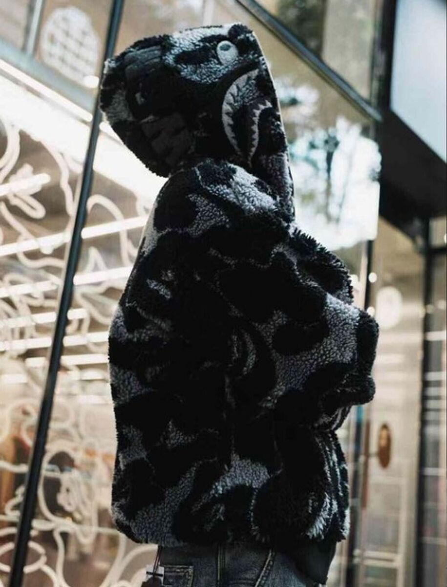 A BATHING APE Men's ABC CAMO BOA SHARK RELAXED FIT FULL ZIP A BATHING APE Men's ABC CAMO BOA SHARK RELAXED FIT FULL ZIP