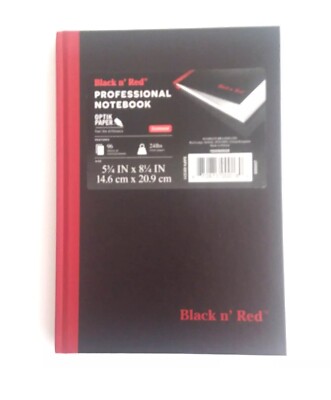 Black n' Red Casebound Notebook Legal Rule 11 3/4 x 8 1/4 White 96 Sheets D66174