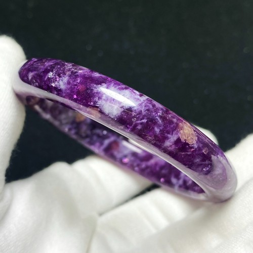 62.8mm Natural Purple lepidolite Quartz Crystal Gemstone Bangle C74 - Picture 4 of 10