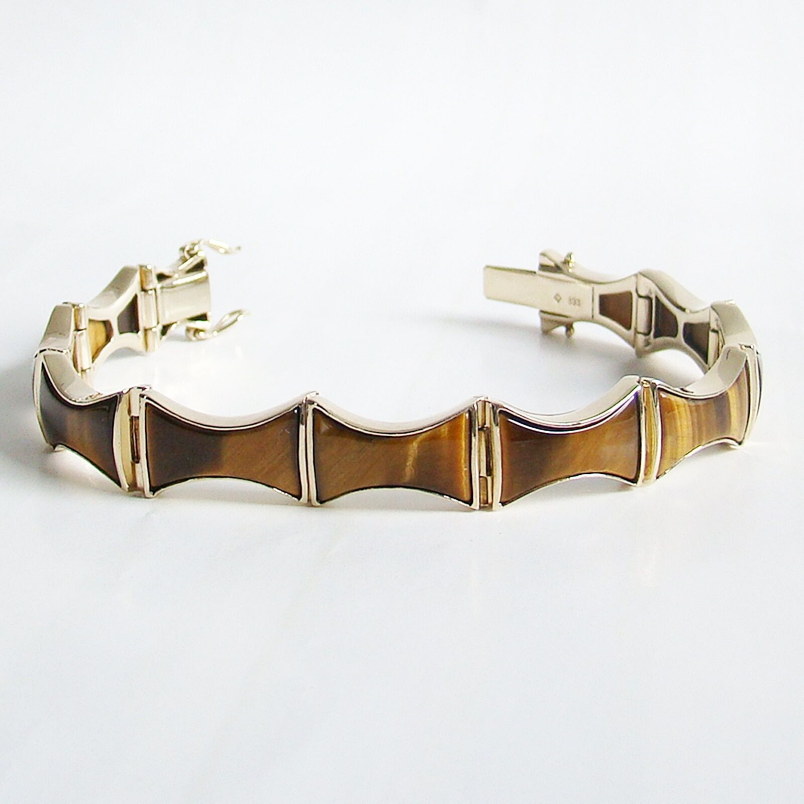 Armband Gold 333er Tigerauge 8 kt Armkette Goldarmband Damen Goldschmuck