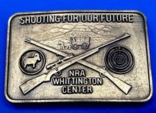 NRA shooting for our Future - Whittington Center Institute gun laws belt buckle
