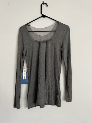 SIMPLY VERA Womens Gray Tunic Top Shirt Embellished Neck Long
