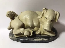 Mummy Pig with Piglets and Mouse Ornament Strange